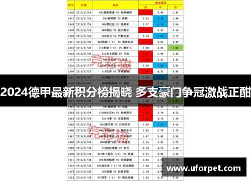 2024德甲最新积分榜揭晓 多支豪门争冠激战正酣